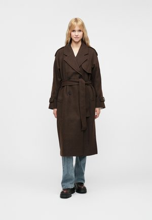 ONLDEAR TRILLION LONG BELT COAT - Trenci - chocolate brown melange