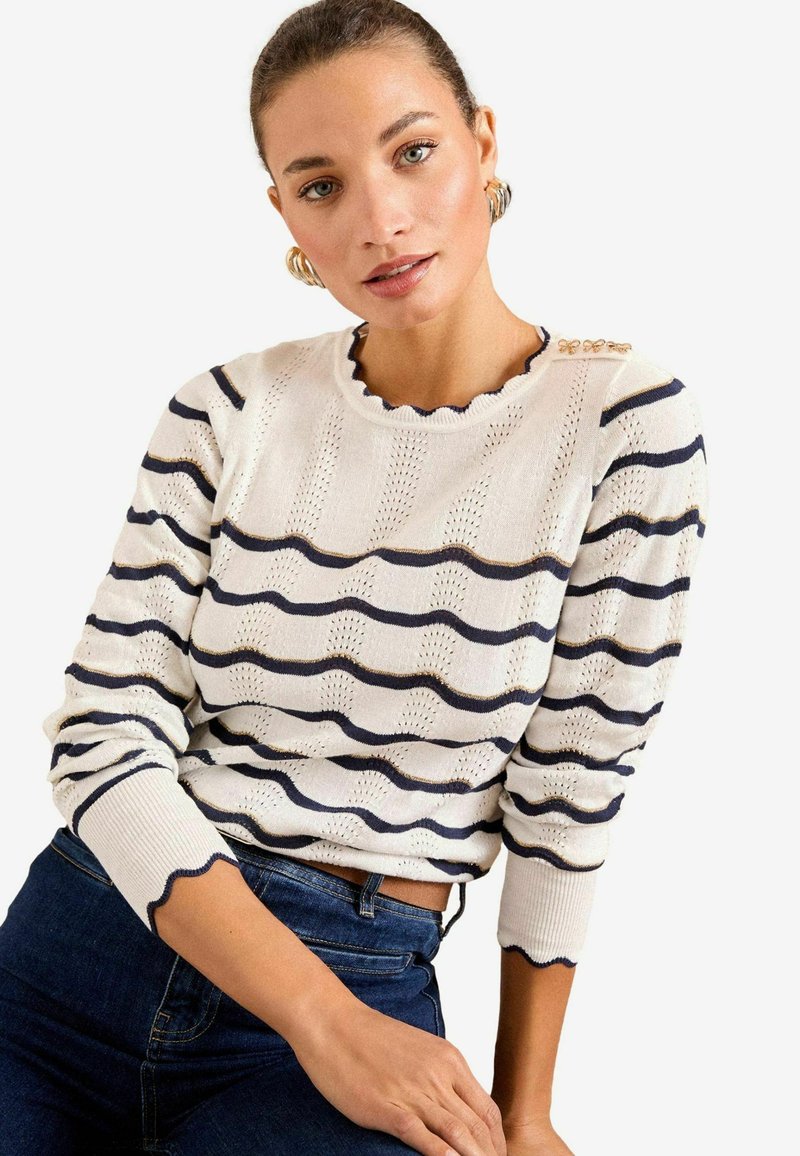 Love & Roses CREW NECK - Džemperis - ivroy and navy stripe