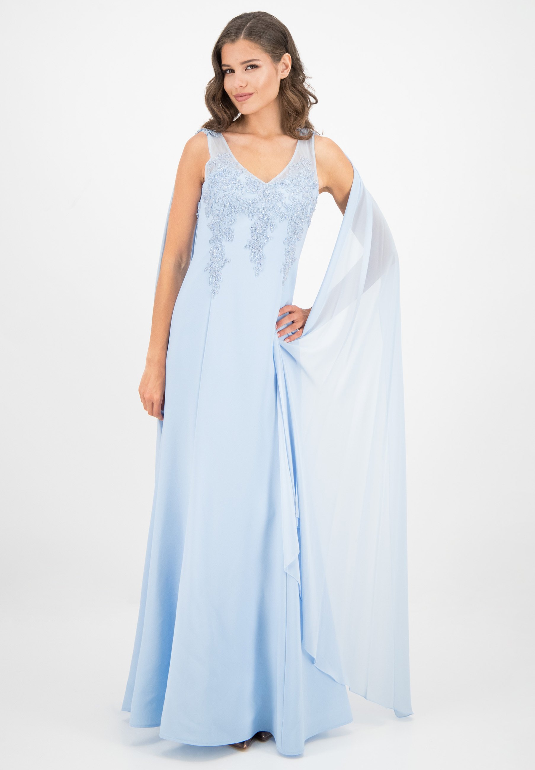 Prestije MIT CHIFFON - Vestito lungo - babyblau/blu - Zalando
