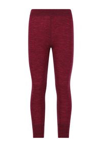 Bordeaux leggings lavet af blød, tekstureret stof. Tæt siddende design med en glat talje og ingen synlige sømme. Hel længde.