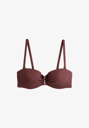 Next, REGULAR FIT - WIRED - Top de bikini - chocolate brown crinkle
