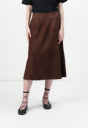 SLFMADGA MIDI SKIRT - Usnjeno krilo - chestnut