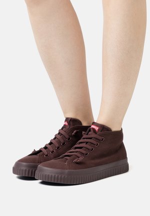 High-top trainers - burgundy