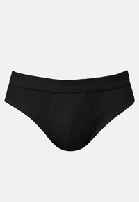 Boxers noirs en tissu lisse avec un design sans coutures, une large ceinture élastique et un panneau avant pour un bon ajustement et un confort optimal.