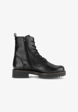Gabor, GABOR SCHNÜRSTIEFELETTE - Enkellaarsjes met plateauzool - black fr cognac