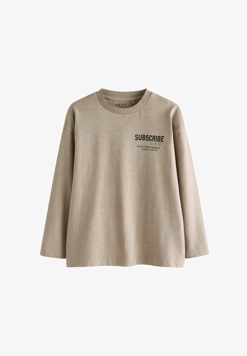 Next GRAPHIC - Pikkade varrukatega topp - stone subcribe back print