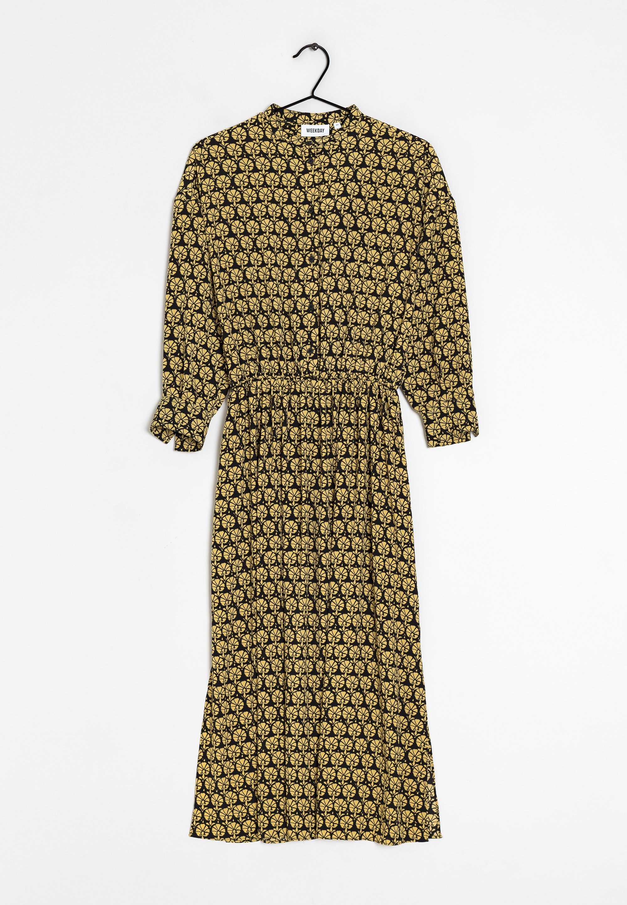 Weekday Shirt dress black/yellow/black (Pre-owned)