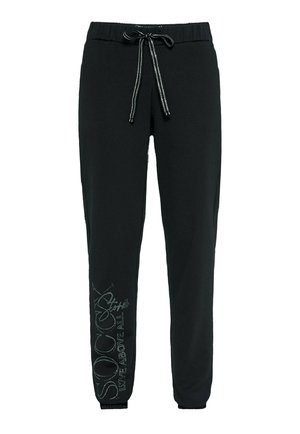 Soccx MIT GLITTER PRINT - Tracksuit bottoms - black