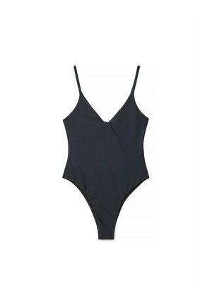 NA-KD, PLUNGE OPEN BACK SWIMSUIT - Badpak - black