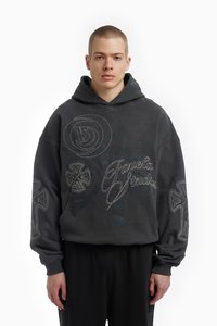 FAVELA ABSTRACT HOODIE UNISEX - Felpa con cappuccio - stone
