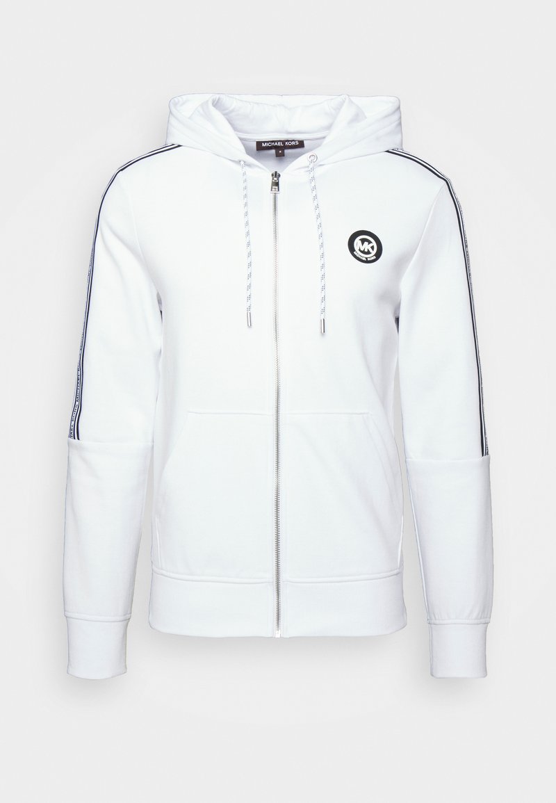 Michael Kors NEW EVERGREEN HOODIE - Zip-up sweatshirt - white - Zalando.ie