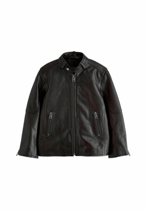 REGULAR FIT - Kožená bunda - black