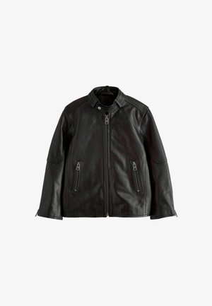 REGULAR FIT - Leren jas - black