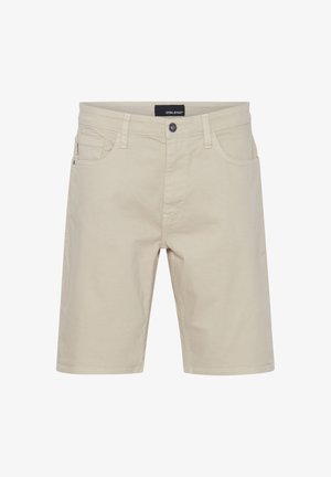 Beezist puuvillased lühikesed püksid sileda tekstuuriga, viie tasku ja ees klambri sulgemisega. Sirge lõike disain.