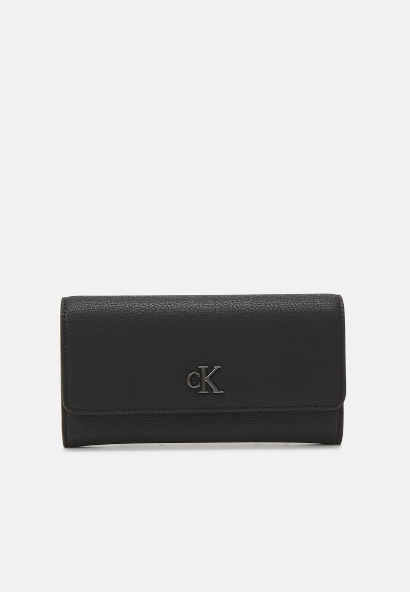 Calvin Klein Jeans MINIMAL MONOGRAM LONG FOLD SNAP - Portafoglio - black