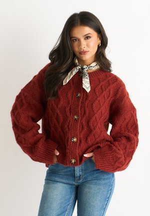 CABLE - Cardigan - rust