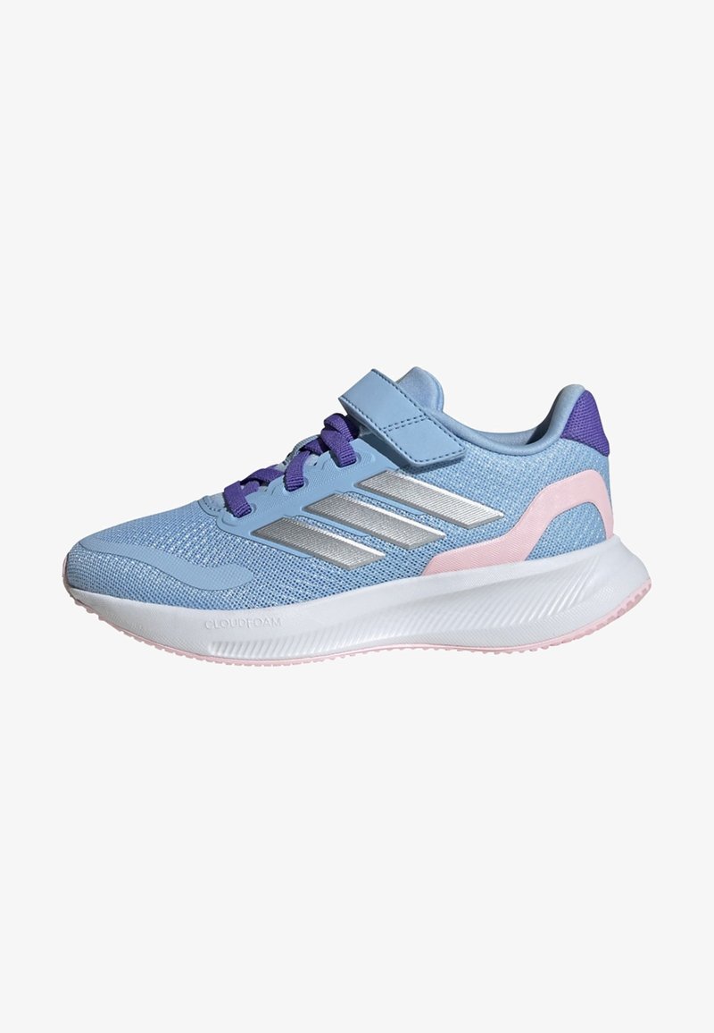 adidas Performance RUNFALCON 5 EL C - Chaussures de running sur route - glow blue silver metallic clear pink