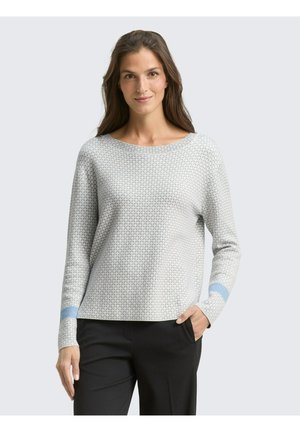 TOM TAILOR LOOSE FIT JACQUARD PULLOVER - Pullover - mini argyle on grey melange