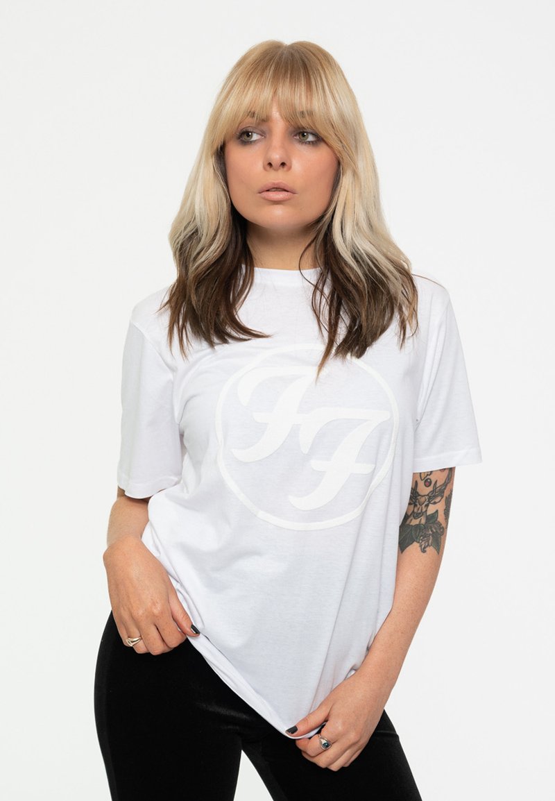 Paradiso Clothing FOO FIGHTERS FF LOGO HI-BUILD - Print T-shirt - white
