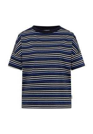 Cecil, T-SHIRT MIT MULTICOLOR STREIFEN - Camiseta estampada - urban dark blue