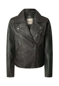 STACY - Mākslīgās ādas jaka - black