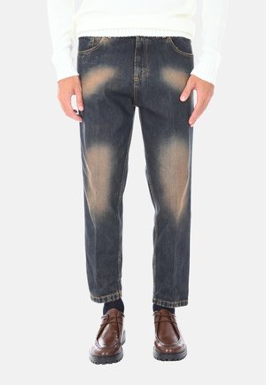 TASCHE - Jeans a sigaretta - blu e sabbia
