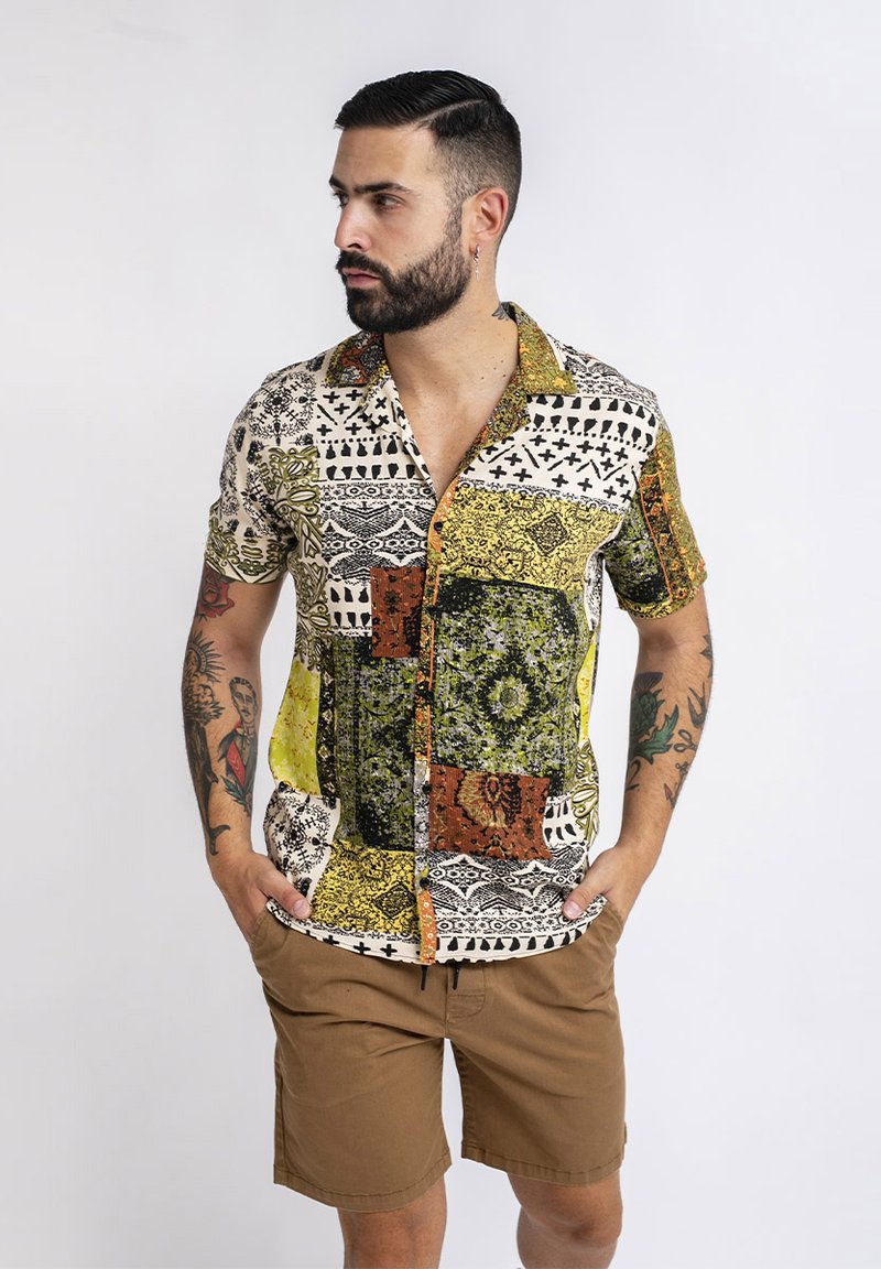 The Jokers CORTE HAWAIANO ESTAMPADO PATCHWORK ABSTRACTO - Camisa - varios