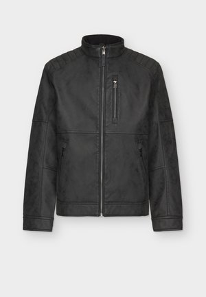 Mustad kunstnahkjope, millel on seisakrae, esiküljel lukku ja vooderdatud õlavarre detailid. Omab kahte küljetaskut ja rinna taskut.