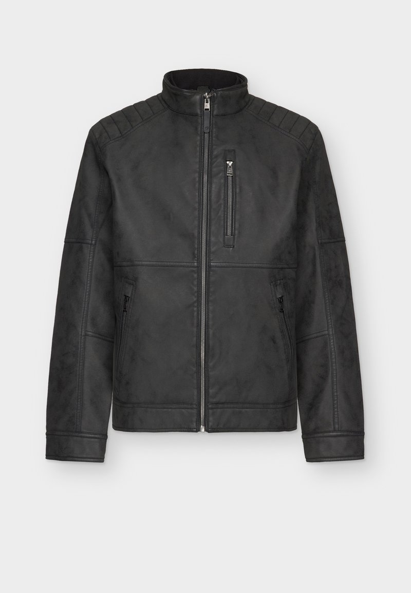 Tom Tailor Imitatieleren jas zwart Tom Tailor Imitatieleren jas zwart