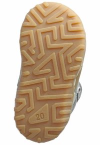 Suola in gomma con un motivo a zigzag testurizzato, di colore beige chiaro. Presenta il numero "20" stampato sul lato.
