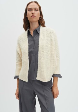 LOOSE FIT RIBBED TEXTURE - Gilet - buttercream
