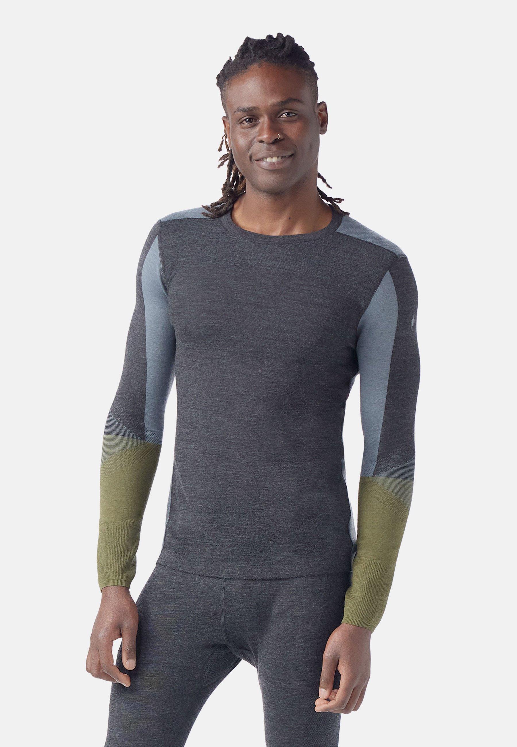 Smartwool Men's Intraknit Thermal Merino Base Layer Colorblock Crew tee-shirt thermique à manches longues pour