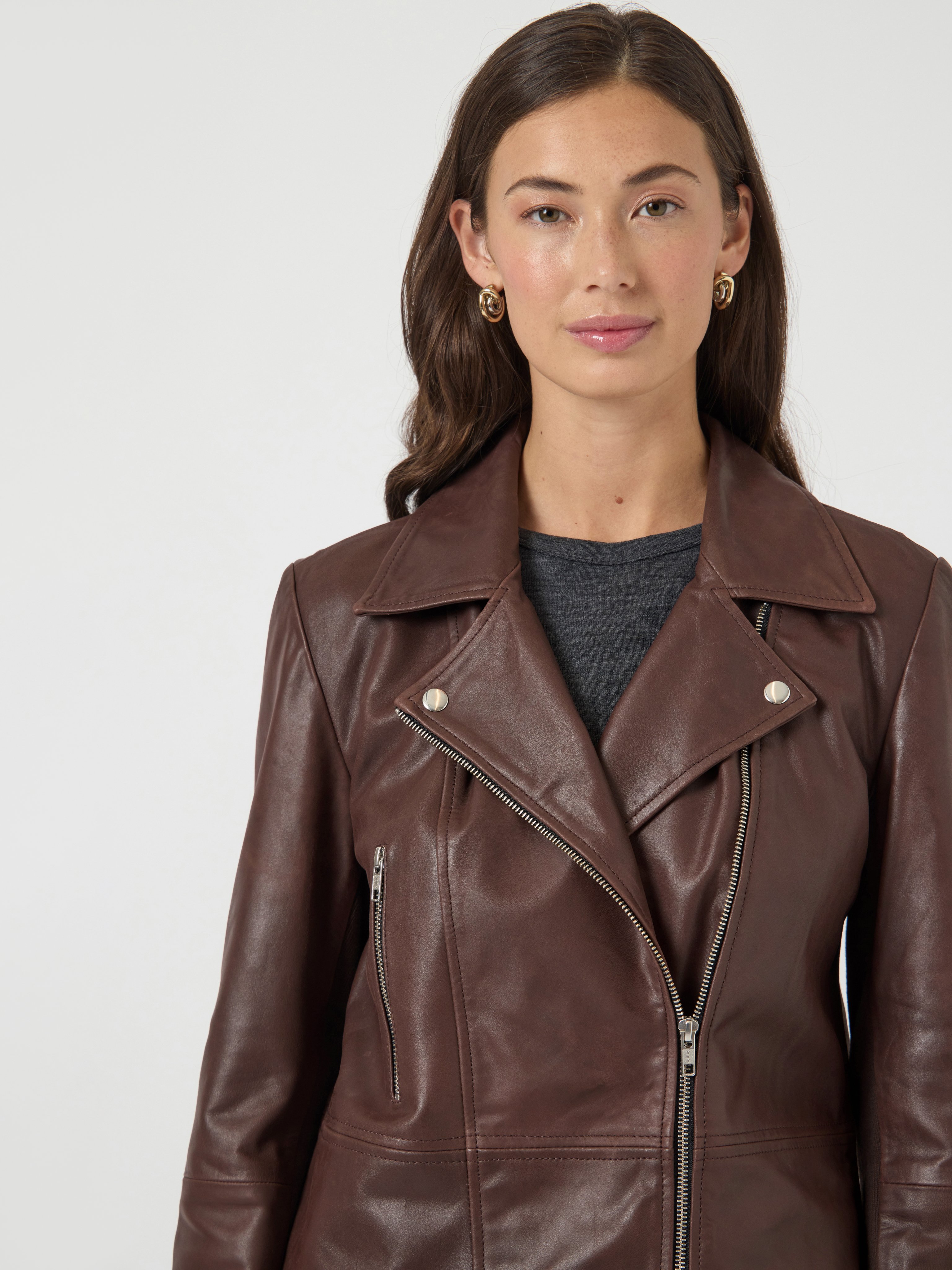 YAS YASSOPHIE - Leather jacket - chicory coffee/brown - Zalando.co.uk