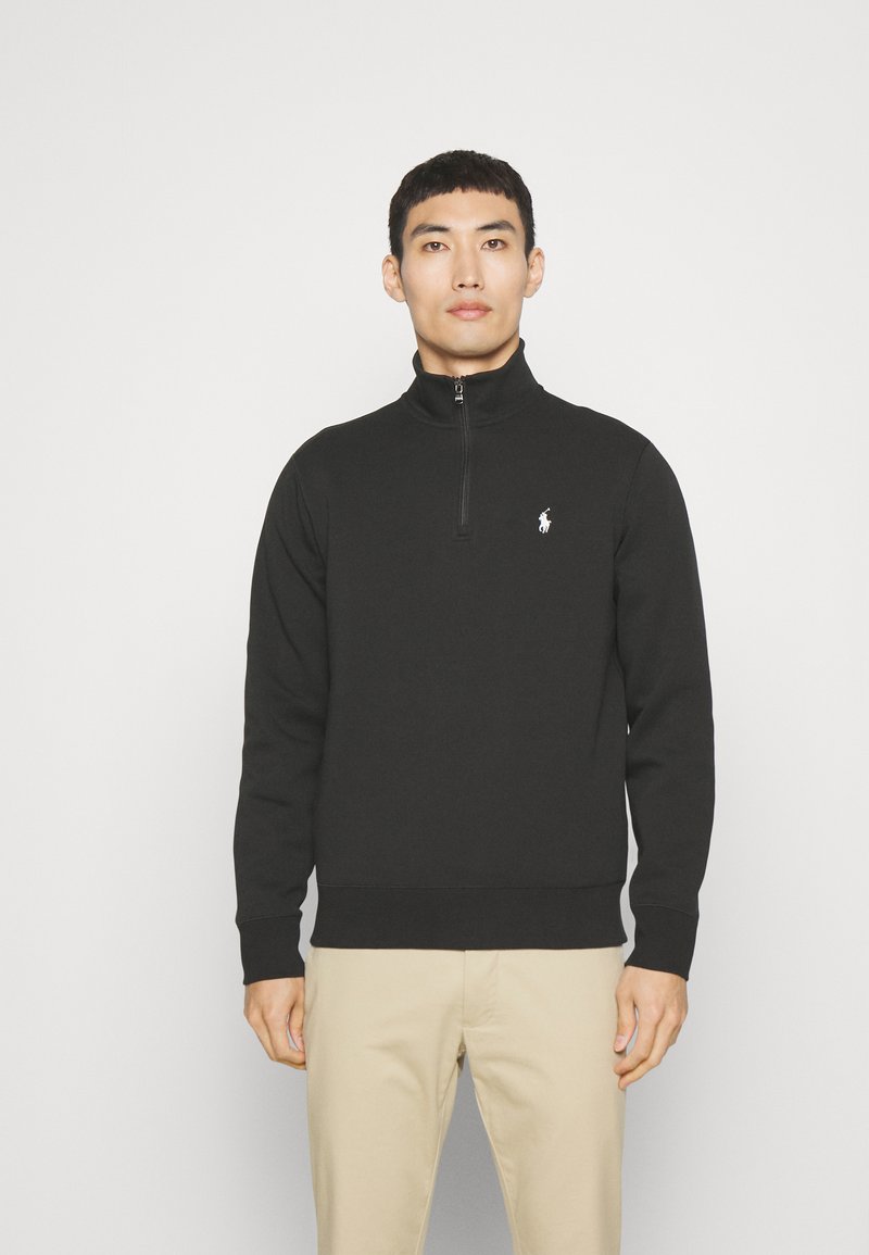 Polo Ralph Lauren DOUBLE KNIT QUARTER ZIP PULLOVER - Sweatshirt - black