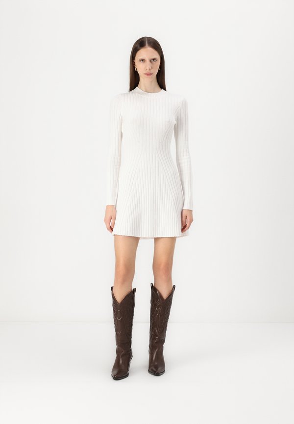 Ribbed Skater Mini Sweater Dress - Jumper dress