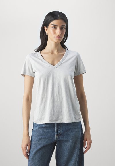 rag & bone THE SLUB VEE - Lihtne T-särk - grey