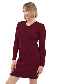 Felix Hardy CABLE V-NECK  - Etui-jurk - bordeaux