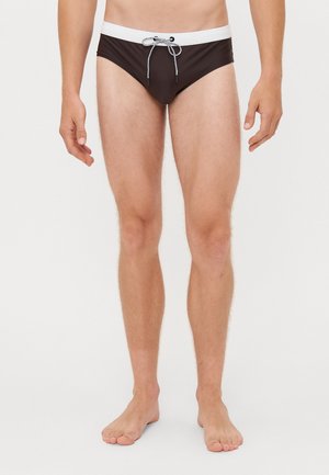 SWIM BRIEFS BICOLOR - Tettsittende badebukse - espresso/nude