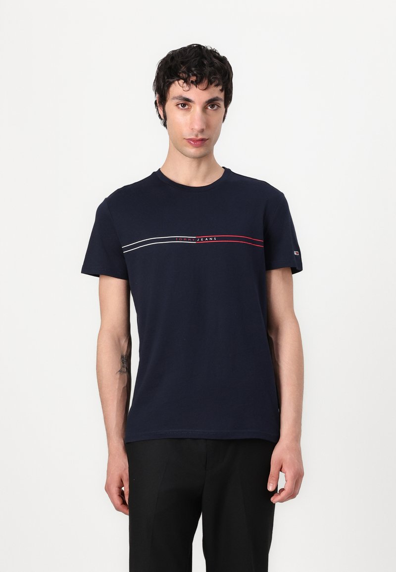 Tommy Jeans SLIM ENTRY GRAPHIC TEE - Camiseta estampada - dark night navy