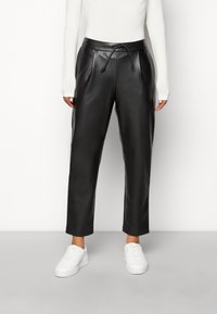 VILA - VINILLE COATED PANTS - Trousers - black Thumbnail Image 1