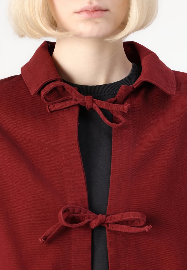 ONLDREW BOW JACKET - Denim jacket - cabernet4