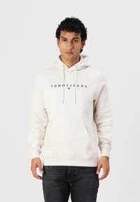 Tommy Jeans LINEAR LOGO HOODIE - Sweatshirt - oat