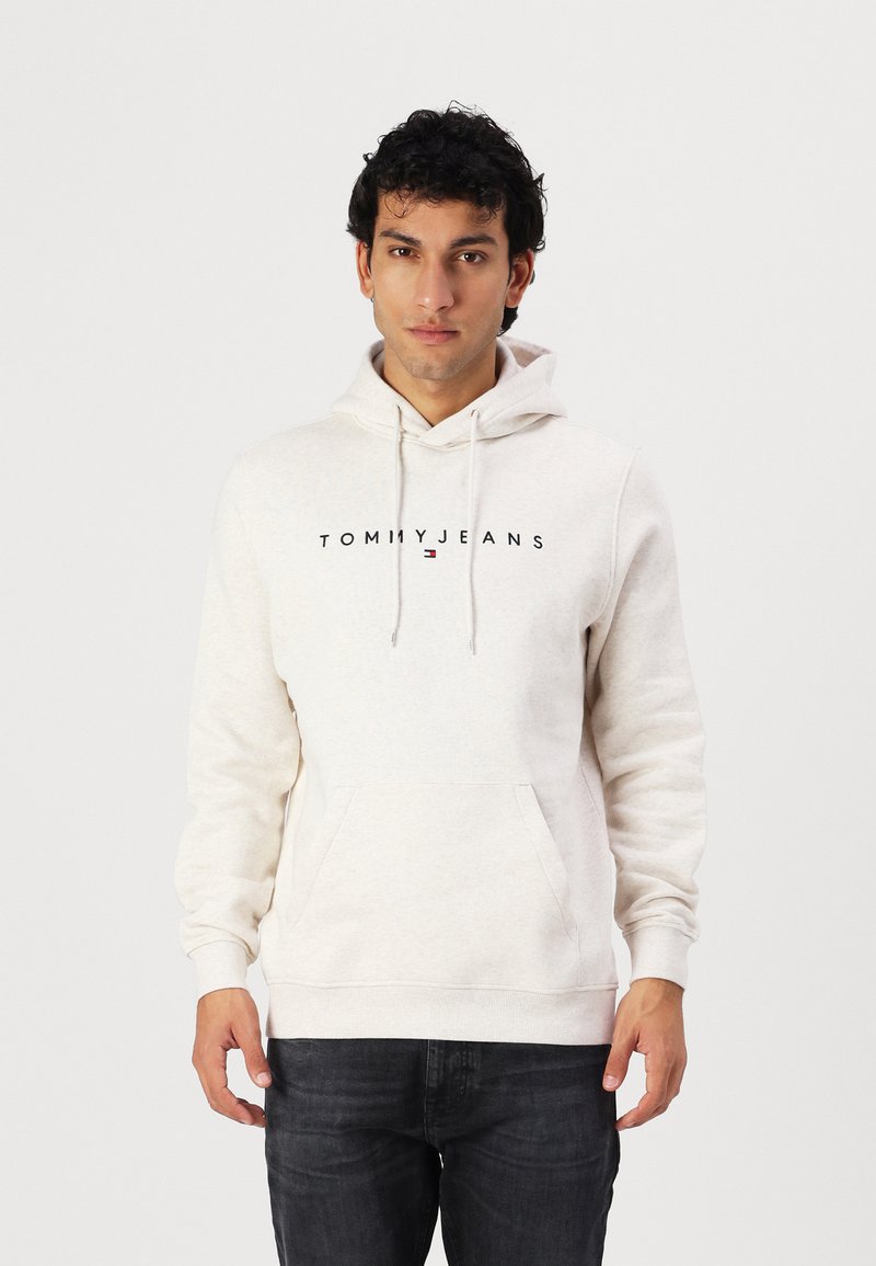 Tommy Jeans LINEAR LOGO HOODIE - Sweatshirt - oat