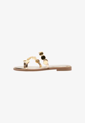 Stradivarius, Sandales tongs - gold-coloured