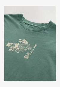 Izbrano, teal green hokusai floral