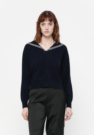 SAILOR COLLAR POINT - Pullover - dark navy/white