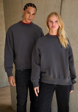 EXCLUSIVE LABEL BOXY CREW NECK UNISEX - Sweatshirt - washed black