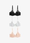 NON PAD FULL CUP FIT - 3 PACK - Balconette melltartó - black pink white