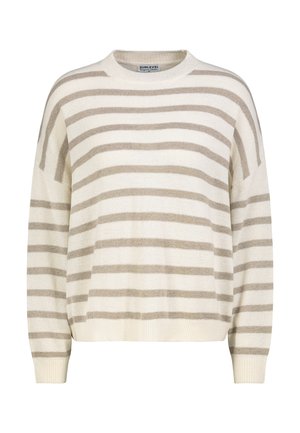 GESTREIFT - Strickpullover - beige