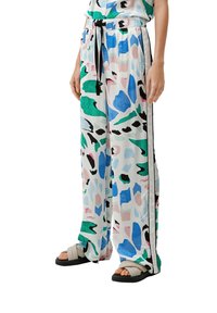 s.Oliver MIT ALLOVER-PRINT - Broek - ecru